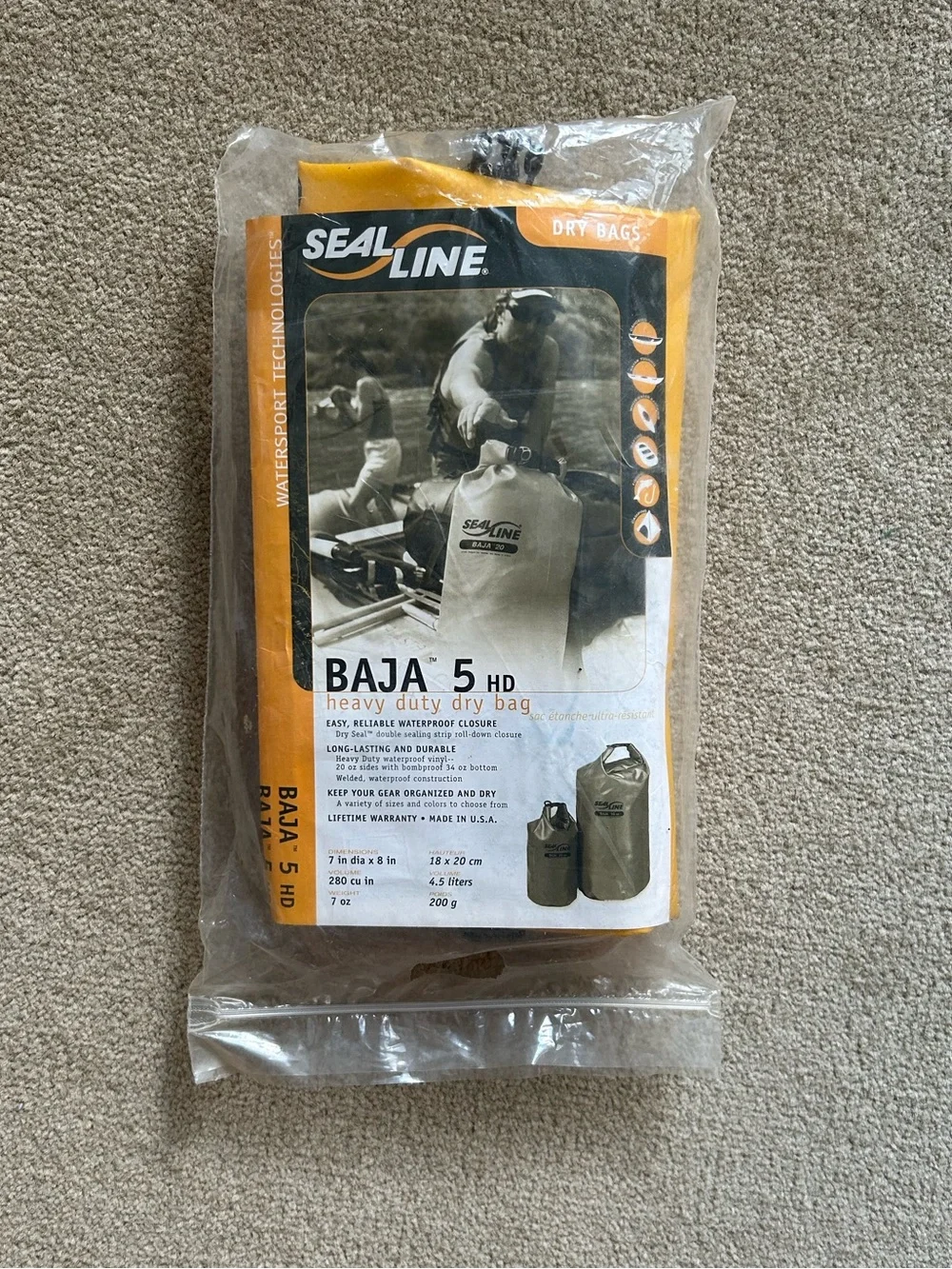 SealLine Baja 5 HD Heavy-Duty Dry Bag - Yellow